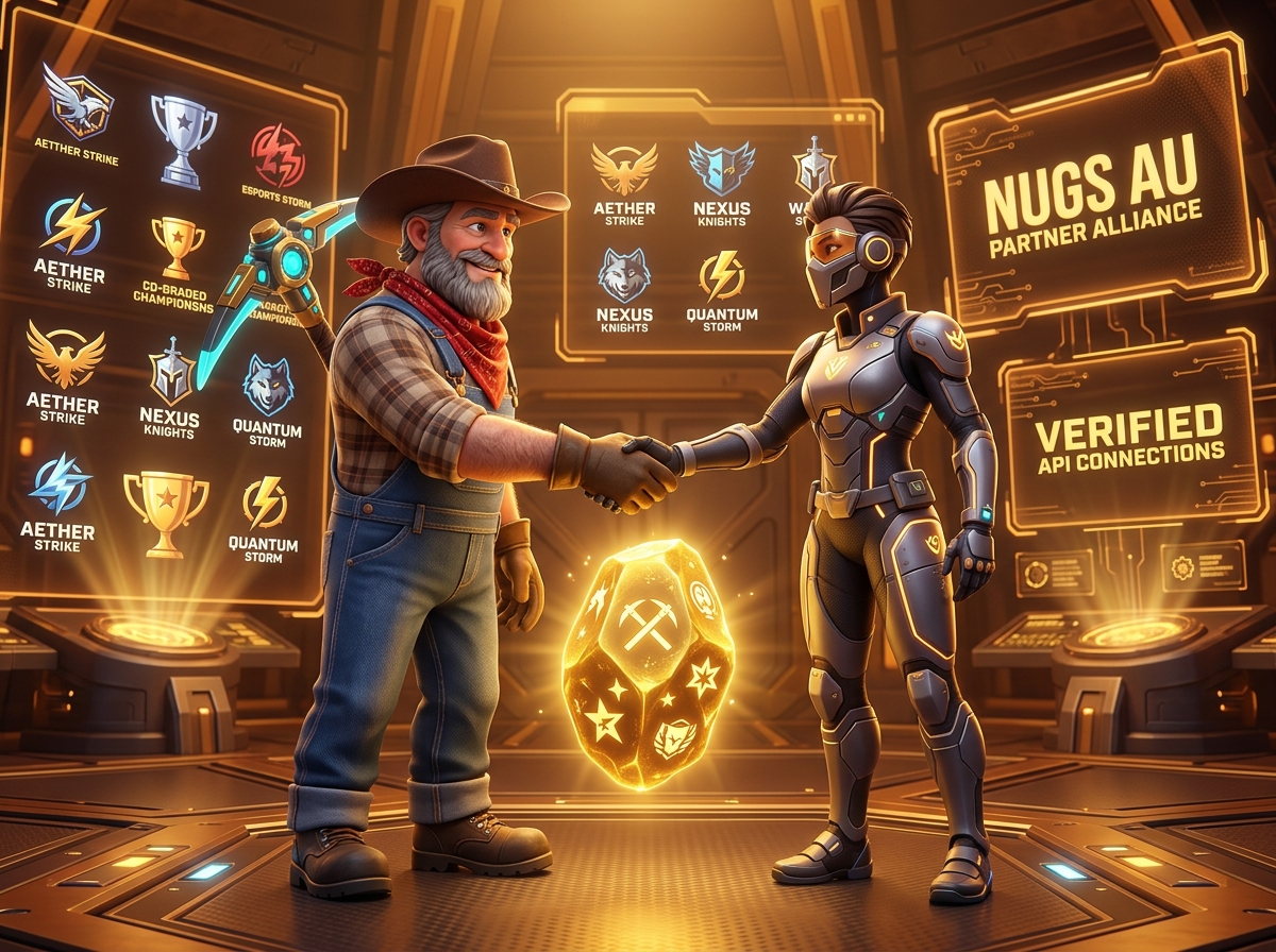 Prospector Dan sealing a partnership in the NUGS Au Partner Alliance vault